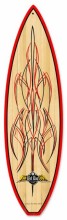 Vintage-Retro Wood Pinstripe Surfboard Surfboard Metal-Tin Sign