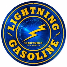 Vintage-Retro Lightning Gasoline Tin-Metal Sign