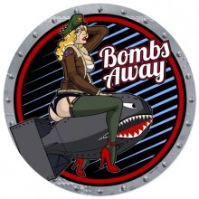 Retro Bombs Away Metal Sign