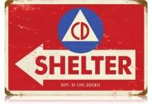 Vintage-Retro Civil Defense Metal-Tin Sign