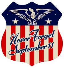 Vintage-Retro Never Forget Shield Metal-Tin Sign