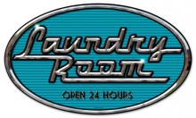 Vintage-Retro Laundry Chrome Oval Metal-Tin Sign