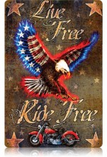 Vintage-Retro Live Free Die Free Metal-Tin Sign