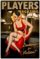 Vintage-Retro Players Pool Girl Metal-Tin Sign