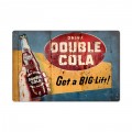 Vintage Double Cola Tin Sign 24 x 16 Inches