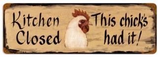 Vintage-Retro Kitchen Close Metal-Tin Sign