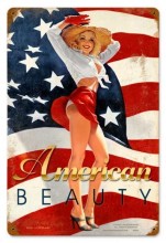 Vintage-Retro American Beauty Metal-Tin Sign