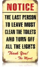 Vintage-Retro Clean Bathroom Metal-Tin Sign