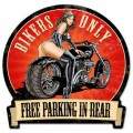 Vintage-Retro Bikers Only Round Banner Metal-Tin Sign
