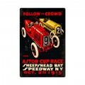 Retro Follow the Crowd Tin Sign 16 x 24 Inches