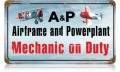 Vintage-Retro Airframe Powerplant Color Metal-Tin Sign
