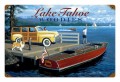 Retro Lake Tahoe Woodies 18 x 12 Inches Tin Sign