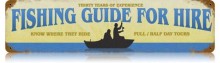 Vintage-Retro Fishing Guide Metal-Tin Sign