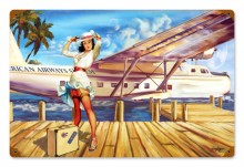 Vintage-Retro Pan Am - Pin-Up Girl Metal Sign -