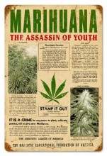 Vintage-Retro Marijuana Assassin Metal-Tin Sign