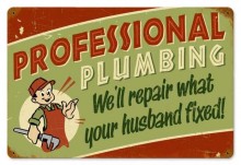 Vintage-Retro Professional Plumbing Metal-Tin Sign LARGE