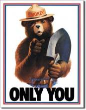 Retro Smokey Bear - Only You Tin Sign