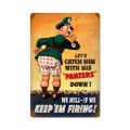Vintage Panzers Down Metal Sign 12 x 18 Inches Inches