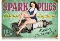 Vintage-Retro Spark Plugs Pin Up Metal-Tin Sign