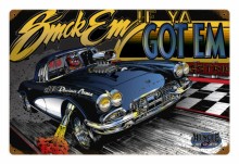 Retro Gasser Corvette Tin Sign