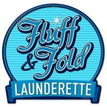 Vintage-Retro Fluff Fold Round Banner Metal-Tin Sign
