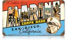 Vintage-Retro San Diego USMC Metal-Tin Sign