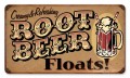 Vintage-Retro Root Beer Floats Metal-Tin Sign