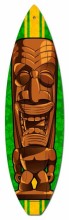 Vintage-Retro Brown Tiki Surfboard Metal-Tin Sign