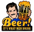 Vintage-Retro Men Drink Beer Custom Shape Metal-Tin Sign