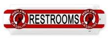 Vintage-Retro Mohawk Restrooms Door Push