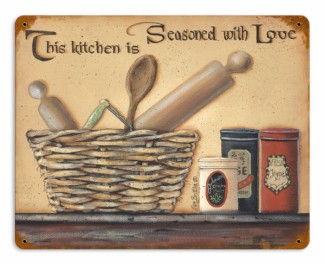Vintage-Retro Seasoned with Love Metal-Tin Sign