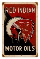 Vintage Red Indian Oil 12 x 18 inches Tin Sign