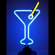 Retro MARTINI GLASS NEON SCULPTURE  8 W  x 17 H x 6 D