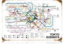 Vintage-Retro Tokyo Subways Metal-Tin Sign