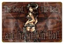 Vintage-Retro Smokin Hot Metal-Tin Sign