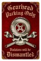Vintage-Retro Gearhead Parking Metal-Tin Sign