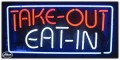 Neon Business Sign - Take-Out Eat-In