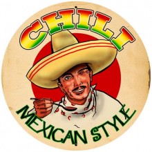 Vintage-Retro Chili Tin-Metal Sign LARGE