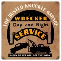 Retro Wrecker Service Metal Sign