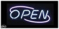 Neon Open Sign - Open Deco Purple & White - Art Deco Style