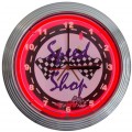 Retro SPEED SHOP NEON CLOCK 15 x 15 Inches