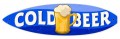 Vintage-Retro Cold Beer Surfboard Metal-Tin Sign