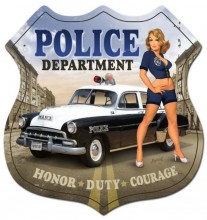 Vintage-Retro Police Department Shield Metal-Tin Sign