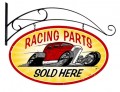 Vintage-Retro Racing Parts Double Sided Oval Metal-Tin Sign with Wall Mount