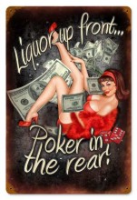 Vintage-Retro Poker In The Rear Metal-Tin Sign