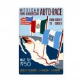 Retro Mexican Auto Race Tin Sign 16 x 24 Inches