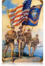 Vintage-Retro Marine Color Guard Metal-Tin Sign