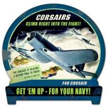 Vintage-Retro Corsairs Climb Round Banner Metal-Tin Sign