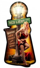 Vintage-Retro Street Girl Custom Shape Metal-Tin Sign