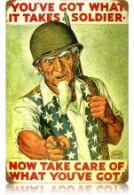 Vintage-Retro Uncle Sam Soldier Metal-Tin Sign